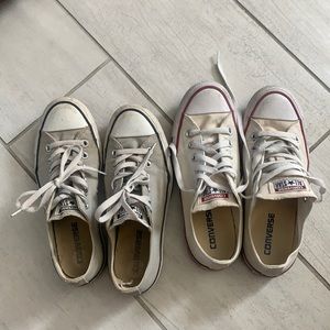 Women’s 7 Gray + White Converse (2 pair package)